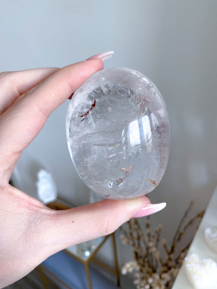 Jumbo Clear Quartz Palm #2 - Inclusions