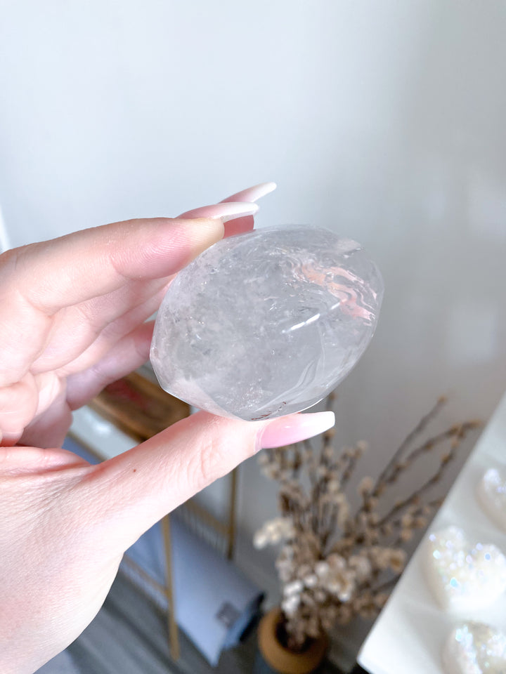 Jumbo Clear Quartz Palm #2 - Inclusions