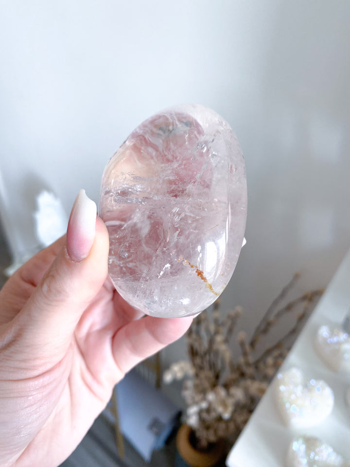 Jumbo Clear Quartz Palm #2 - Inclusions
