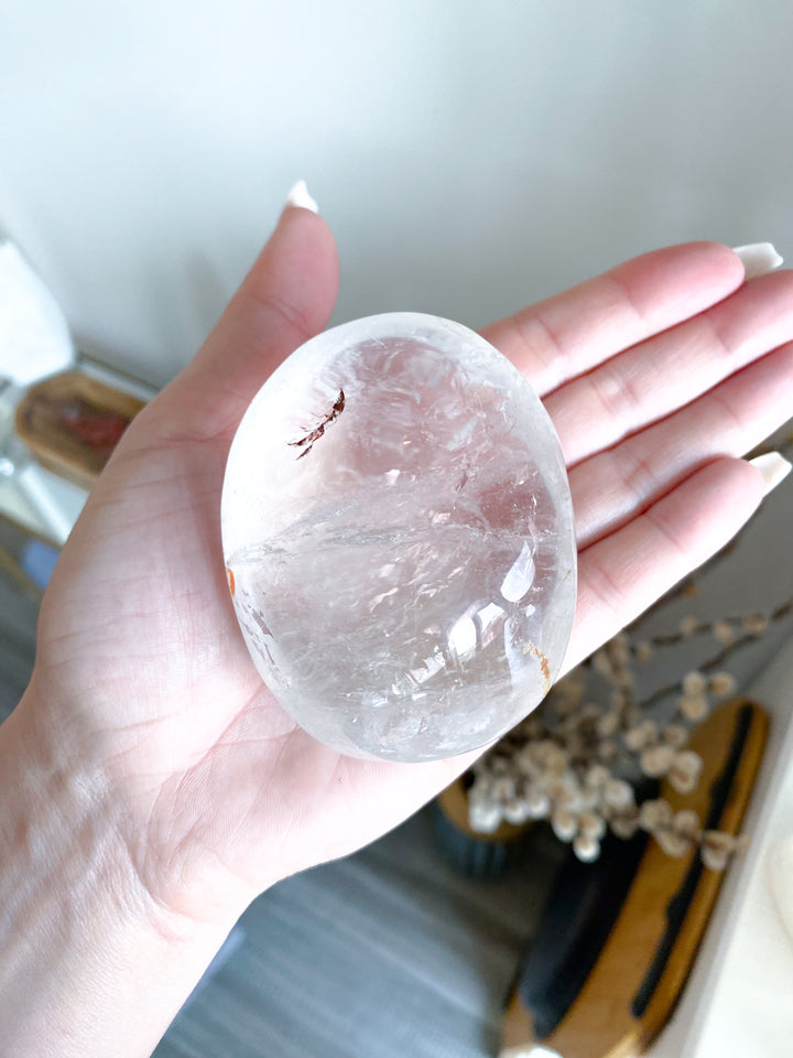 Jumbo Clear Quartz Palm #2 - Inclusions