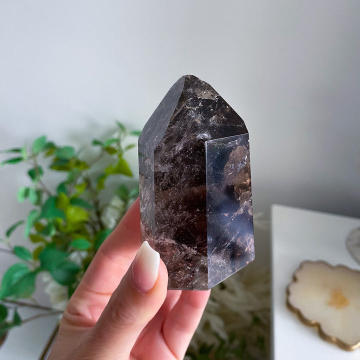 Large, Chunky Smokey Quartz Tower - Chipped Tip