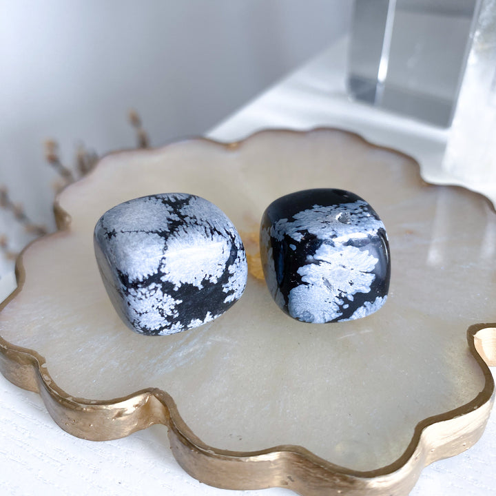 Snowflake Obsidian Tumble Cube