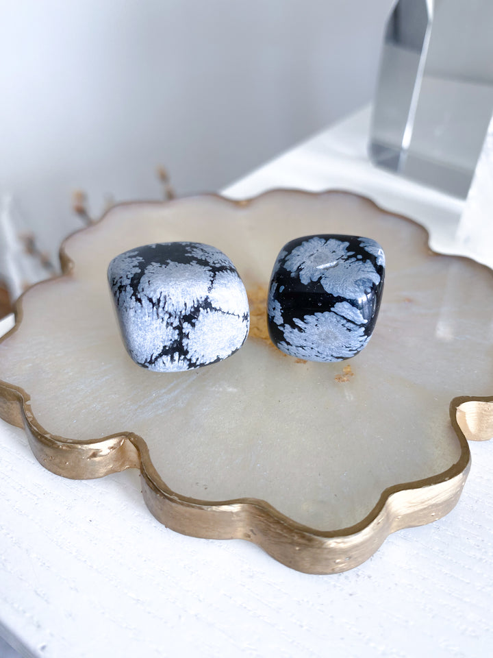 Snowflake Obsidian Tumble Cube