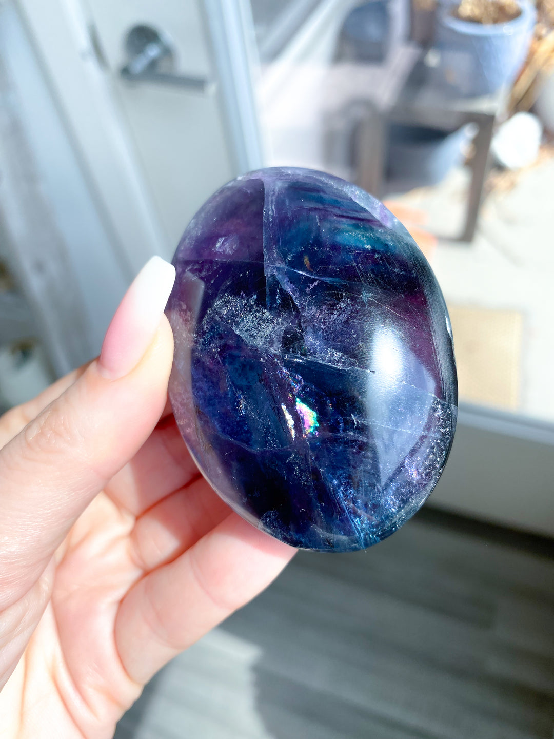 Rainbow Fluorite Palm 