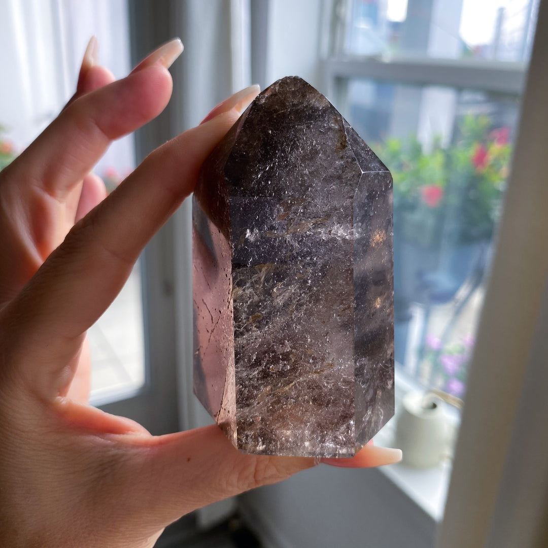 Large, Chunky Smokey Quartz Tower - Chipped Tip