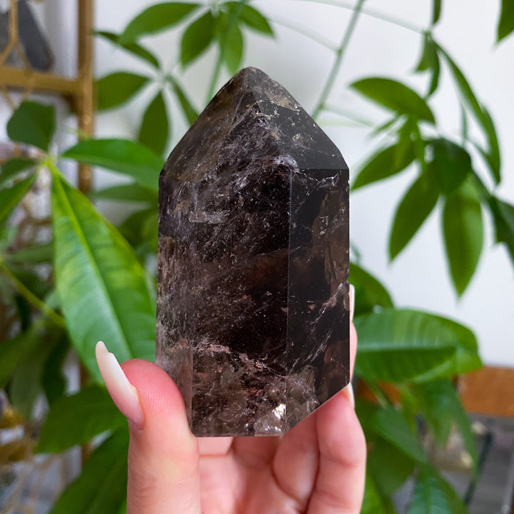 Large, Chunky Smokey Quartz Tower - Chipped Tip