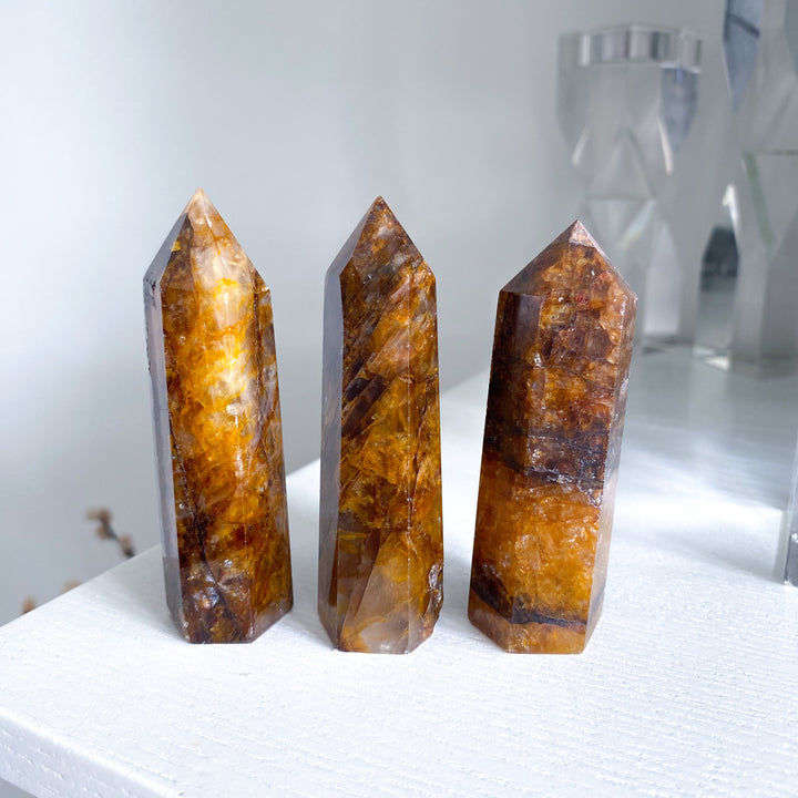 Deep Orange Golden Healer Quartz Tower
