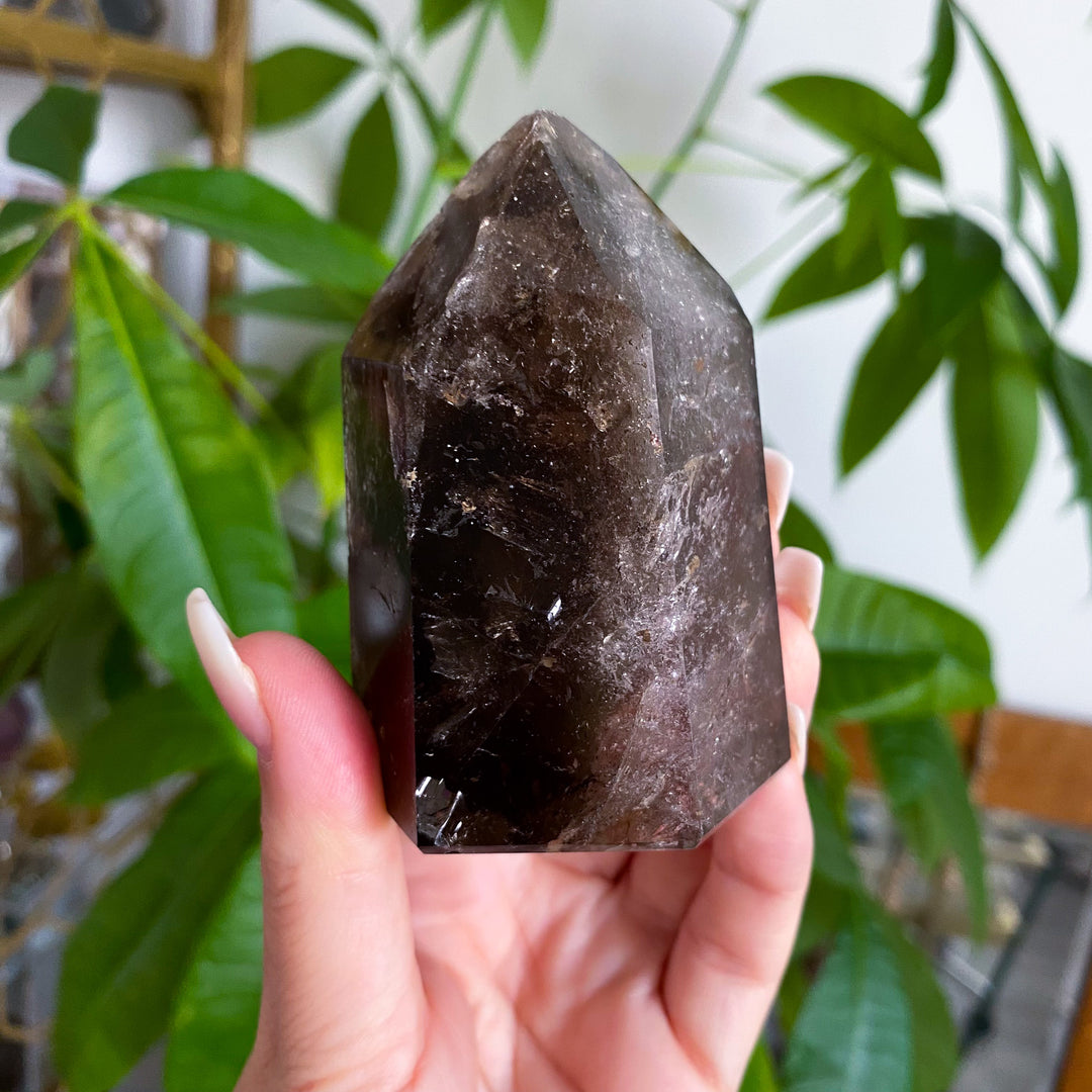 Large, Chunky Smokey Quartz Tower - Chipped Tip