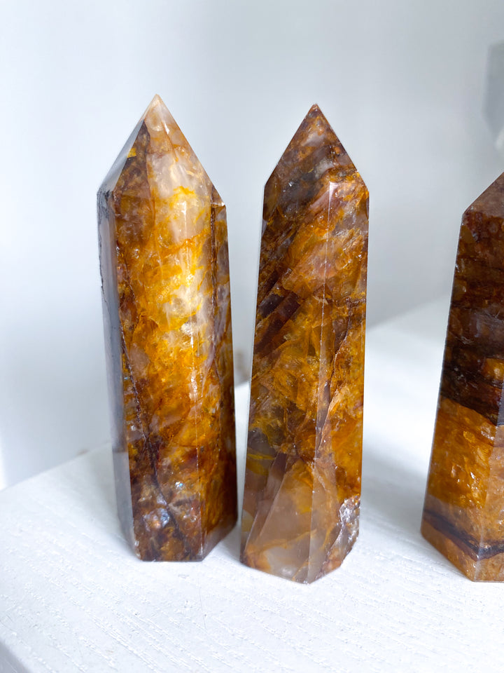 Deep Orange Golden Healer Quartz Tower