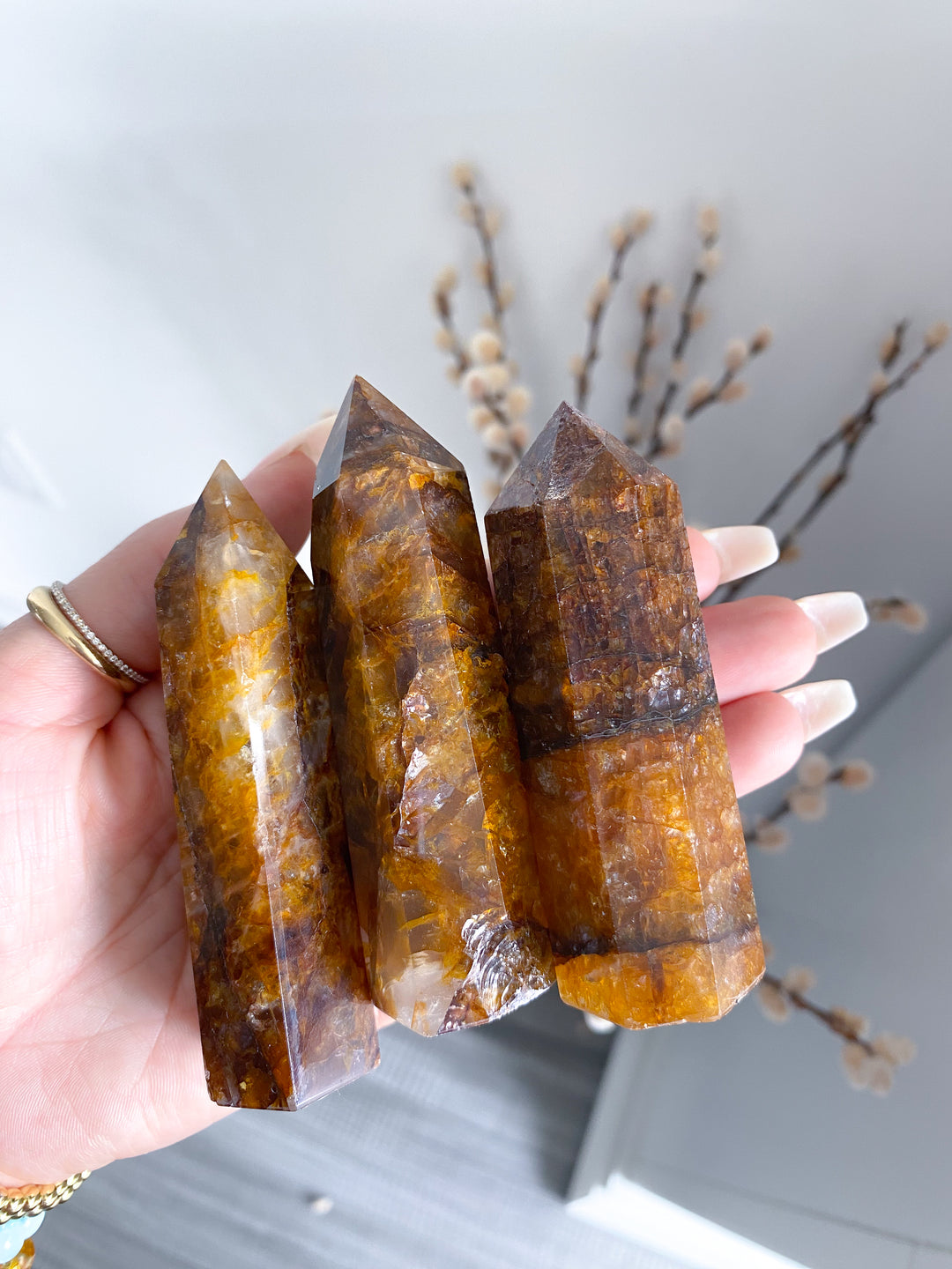 Deep Orange Golden Healer Quartz Tower