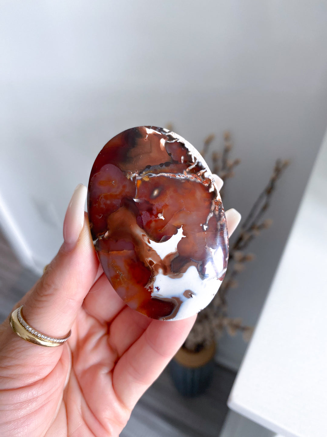 Indonesian Carnelian Palm Stone Bezeled Edge #8