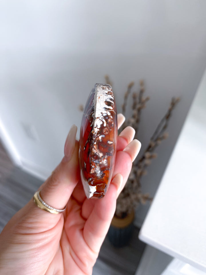 Indonesian Carnelian Palm Stone Bezeled Edge #8