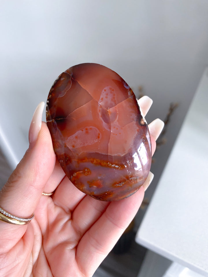 Indonesian Carnelian Palm Stone Bezeled Edge #8