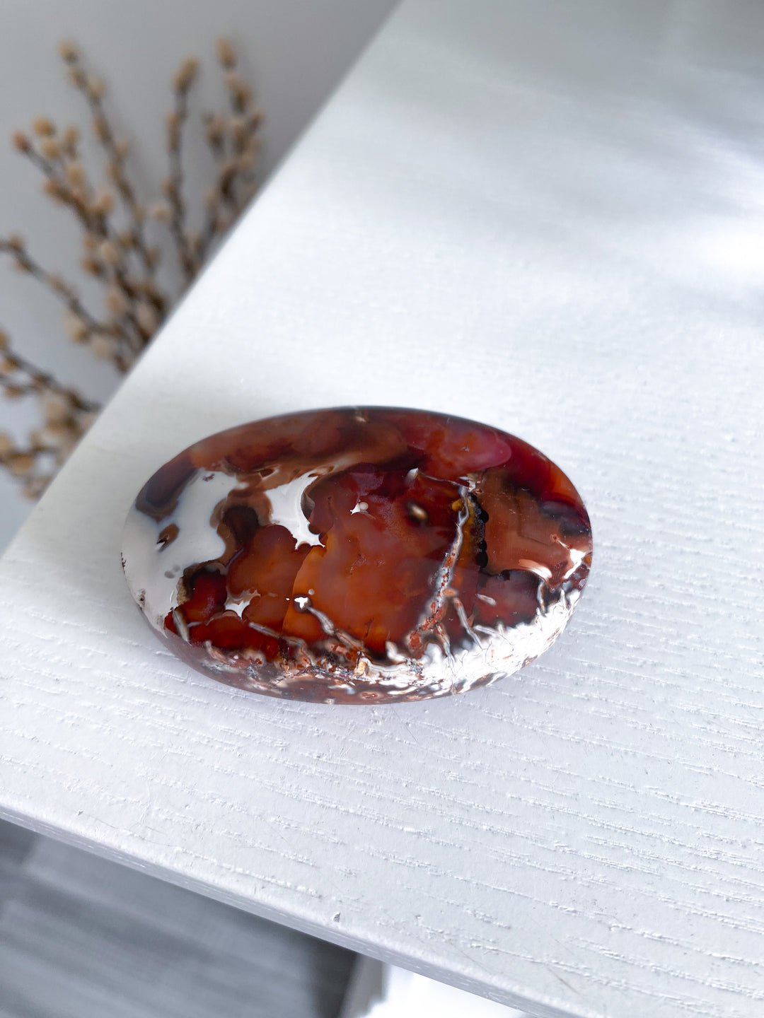 Indonesian Carnelian Palm Stone Bezeled Edge #8