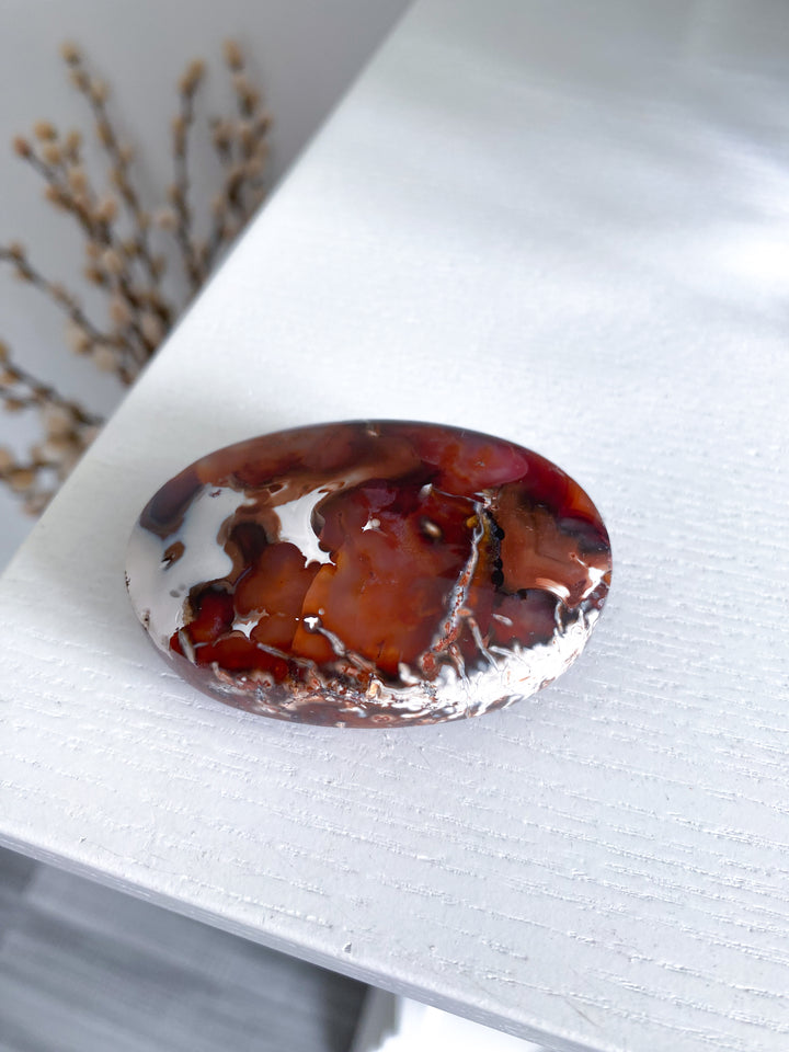 Indonesian Carnelian Palm Stone Bezeled Edge #8