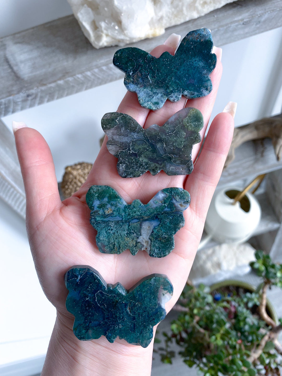 Moss Agate Butterfly - B Quality