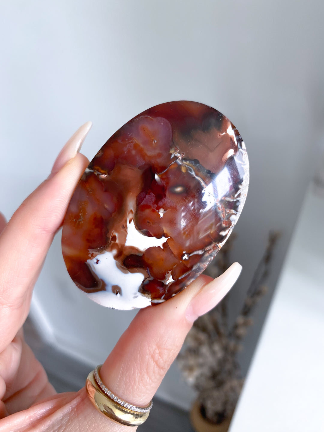 Indonesian Carnelian Palm Stone Bezeled Edge #8