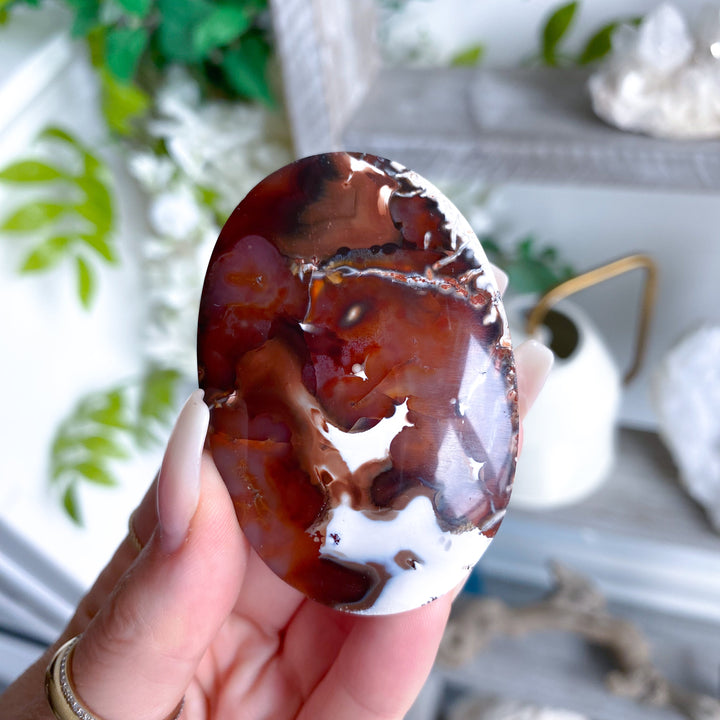 Indonesian Carnelian Palm Stone Bezeled Edge #8