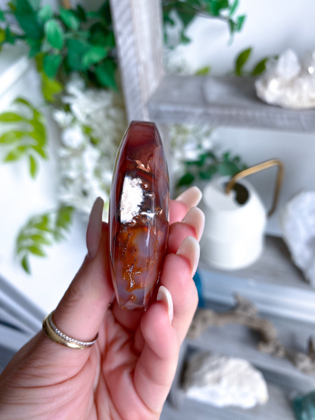 Indonesian Carnelian Palm Stone Bezeled Edge #8