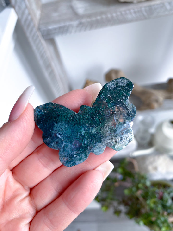 Moss Agate Butterfly - B Quality