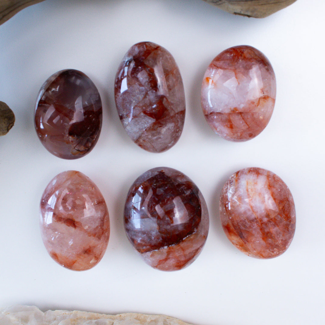 Vibrant Fire Quartz Palm Stone