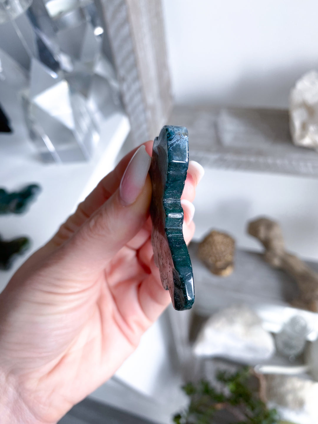 Moss Agate Butterfly - B Quality
