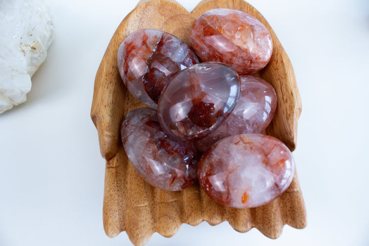 Vibrant Fire Quartz Palm Stone