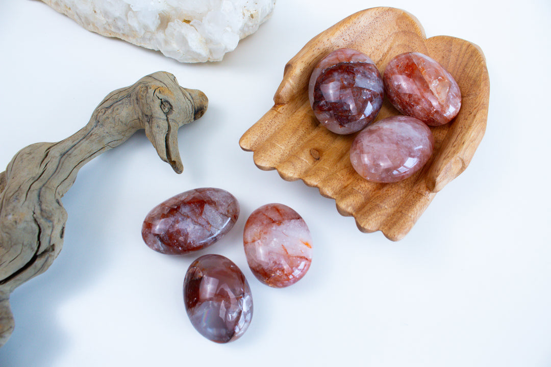 Vibrant Fire Quartz Palm Stone
