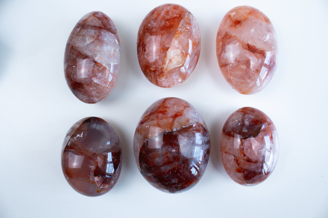Vibrant Fire Quartz Palm Stone