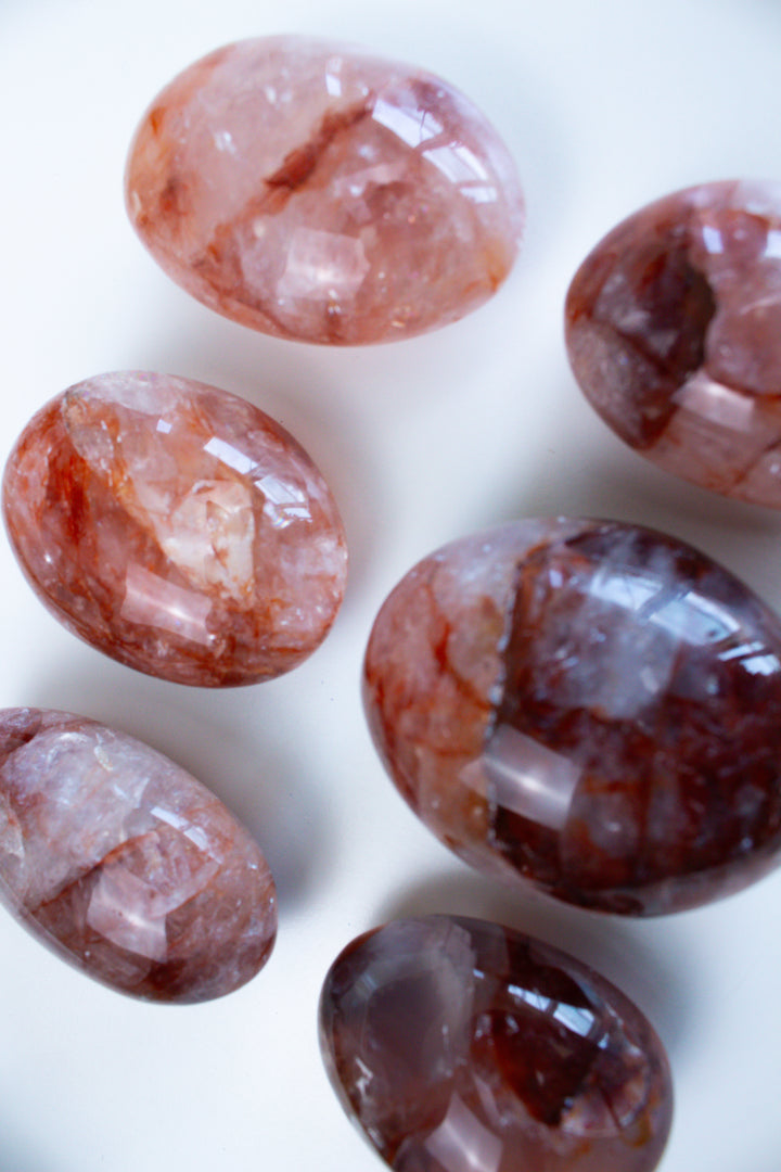 Vibrant Fire Quartz Palm Stone