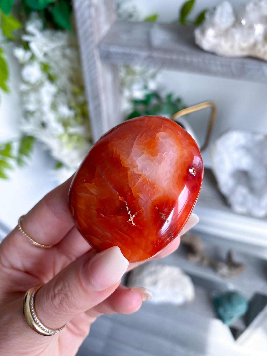 Heart Carnelian Palm Stone #8