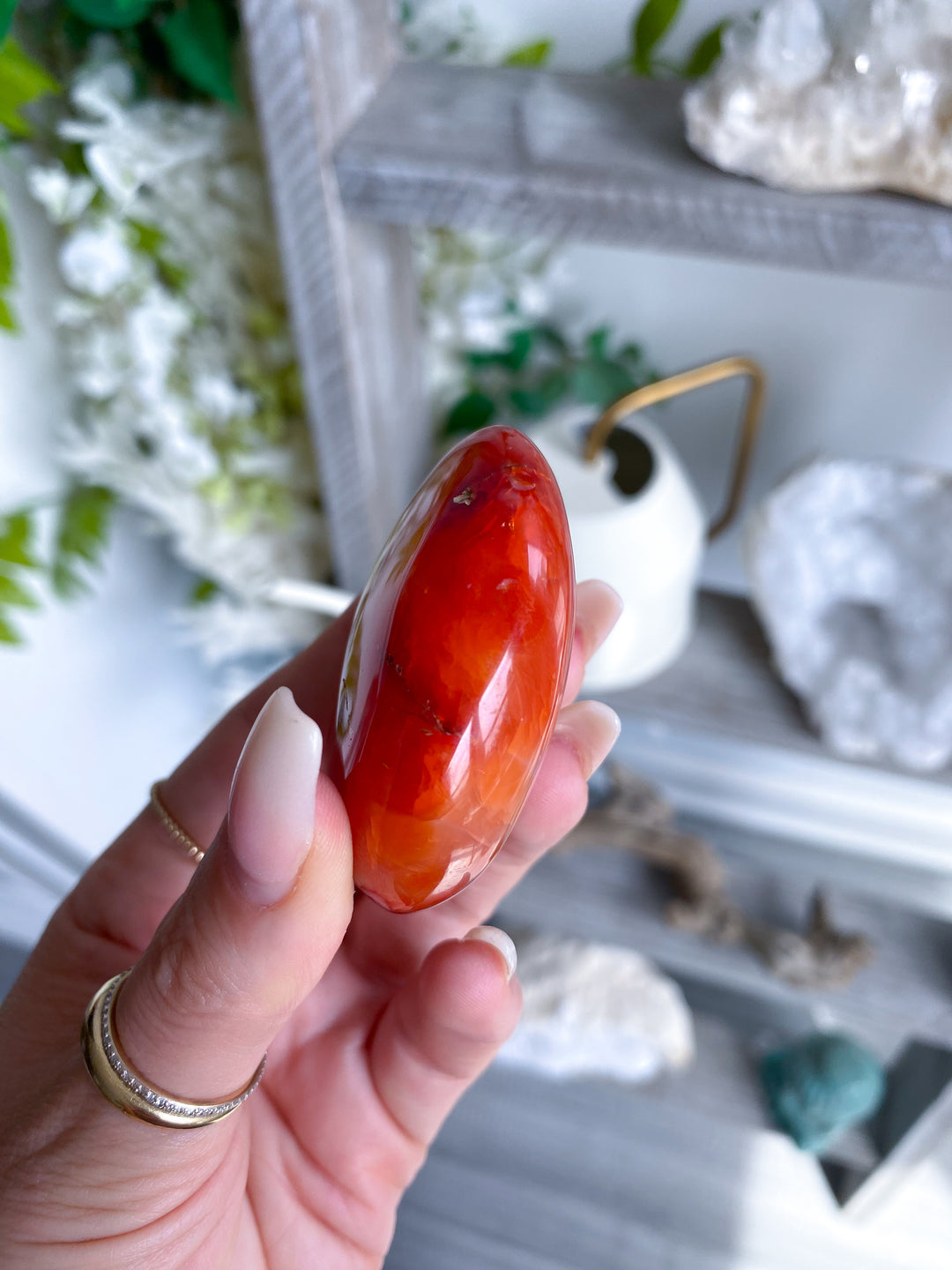 Heart Carnelian Palm Stone #8
