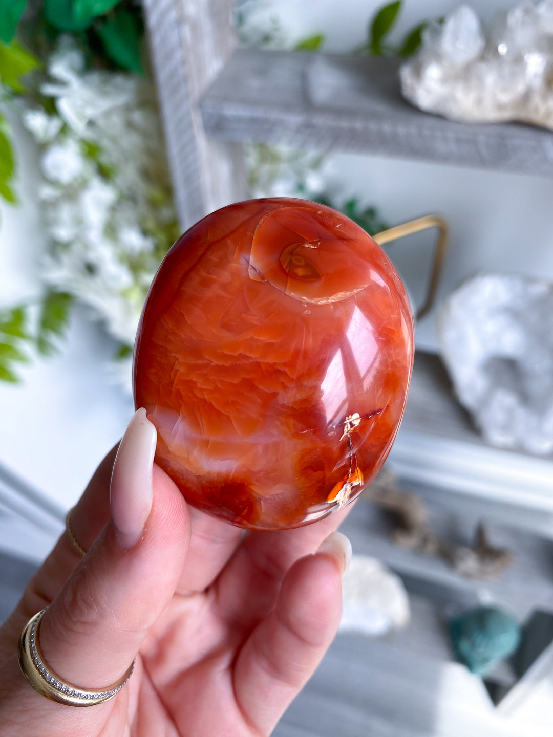 Heart Carnelian Palm Stone #8