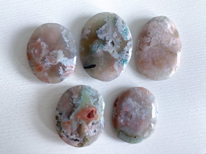 Thin, Unique Flower Agate Palm Stone