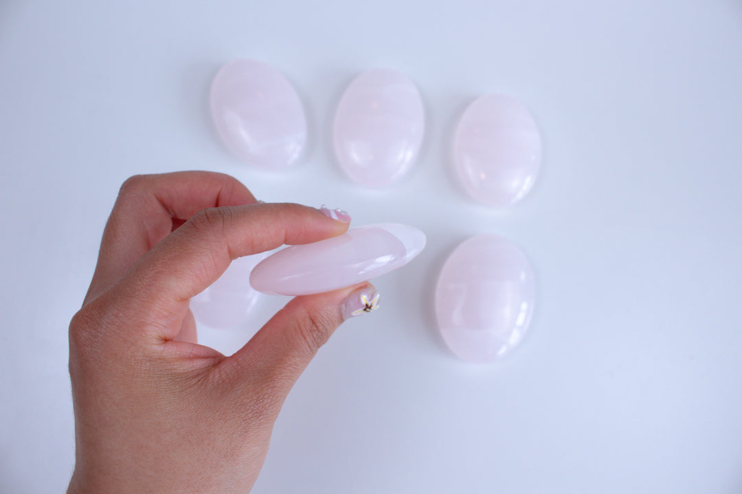 Pink Calcite Palm Stone
