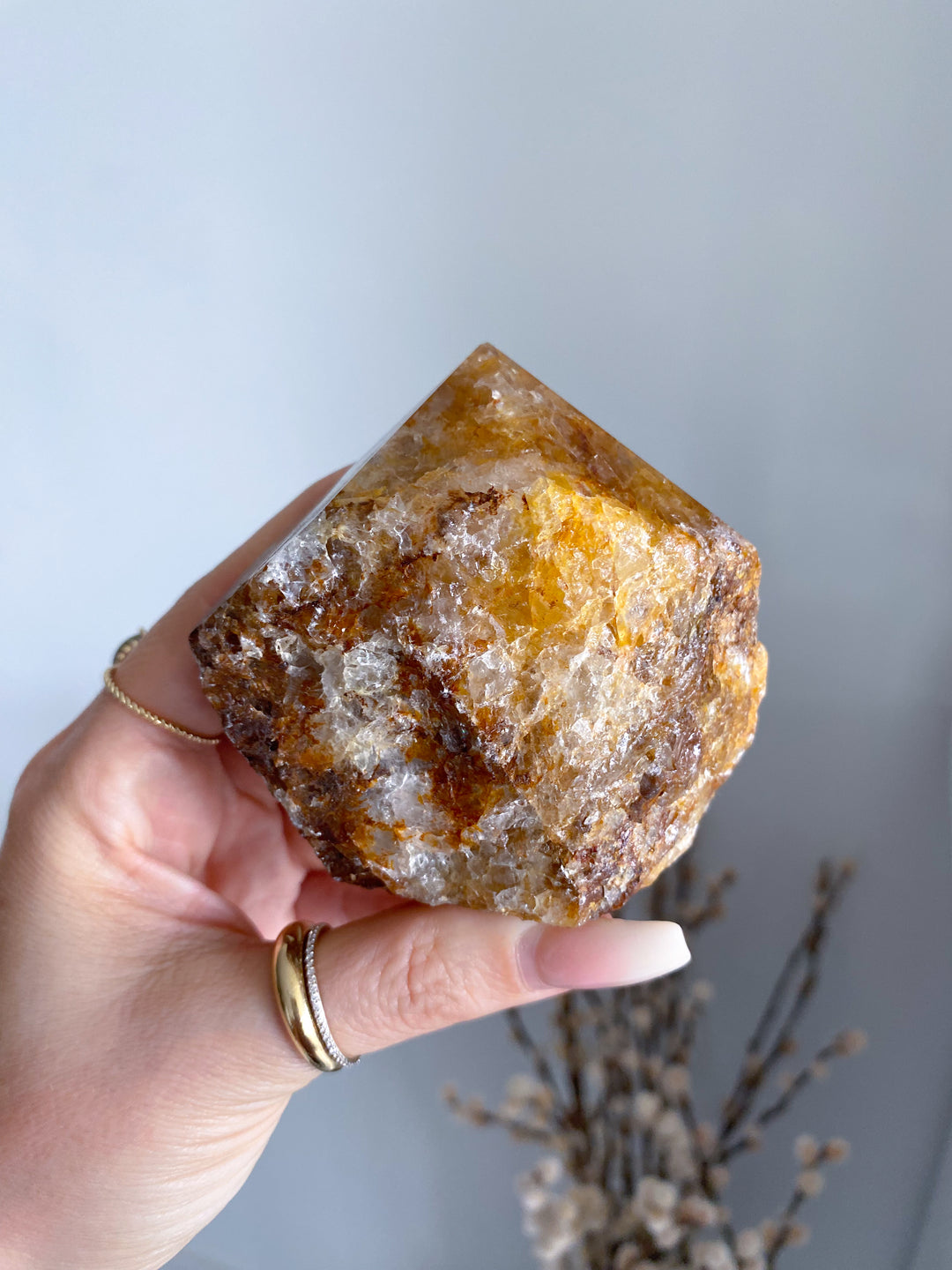 Large Golden Healer Quartz Top Polish Point 