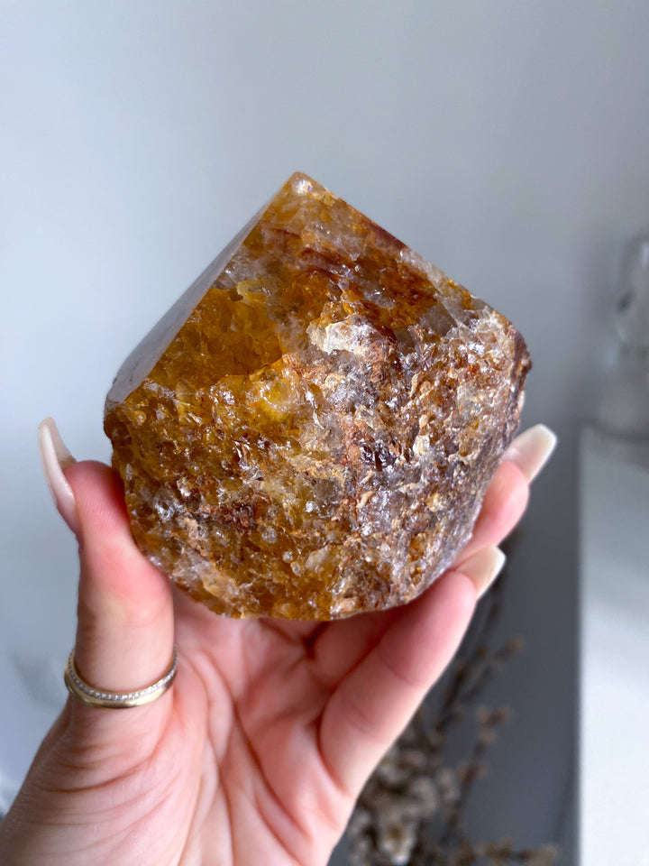 Large Golden Healer Quartz Top Polish Point 