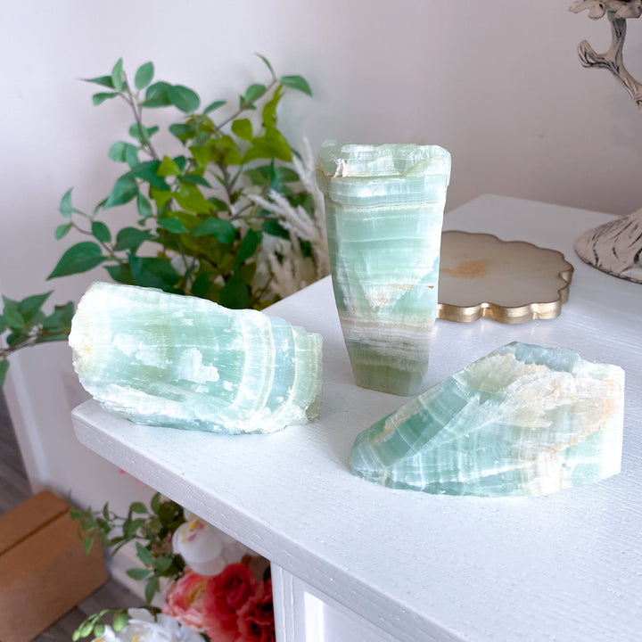 Large Pistachio Calcite Raw - Green Calcite