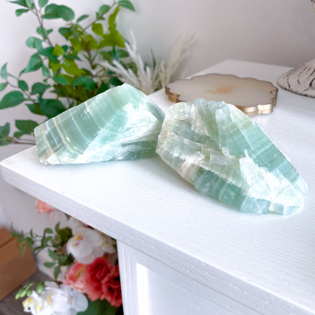 Large Pistachio Calcite Raw - Green Calcite