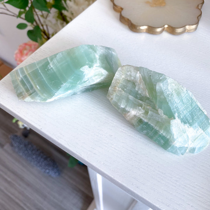 Large Pistachio Calcite Raw - Green Calcite