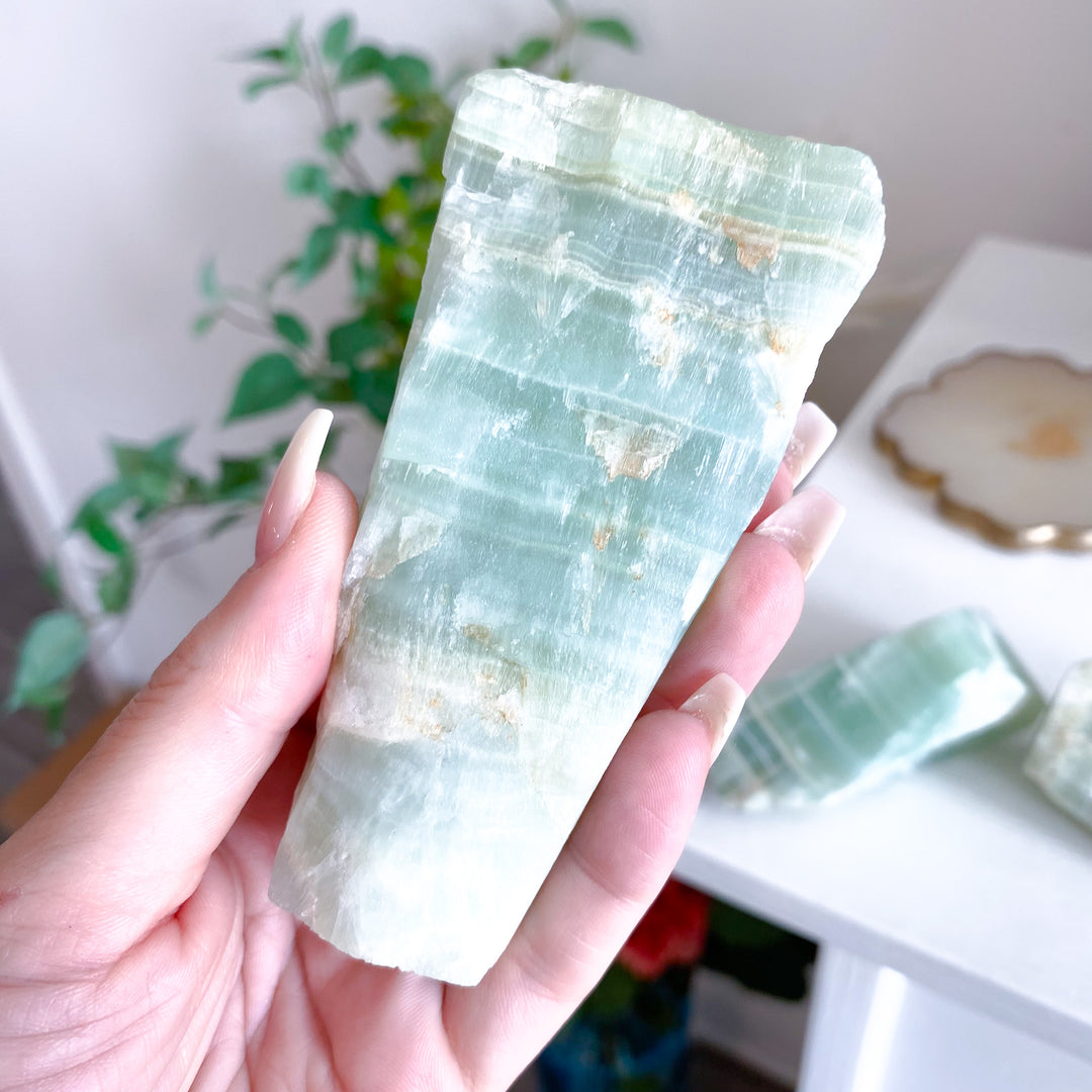 Large Pistachio Calcite Raw - Green Calcite