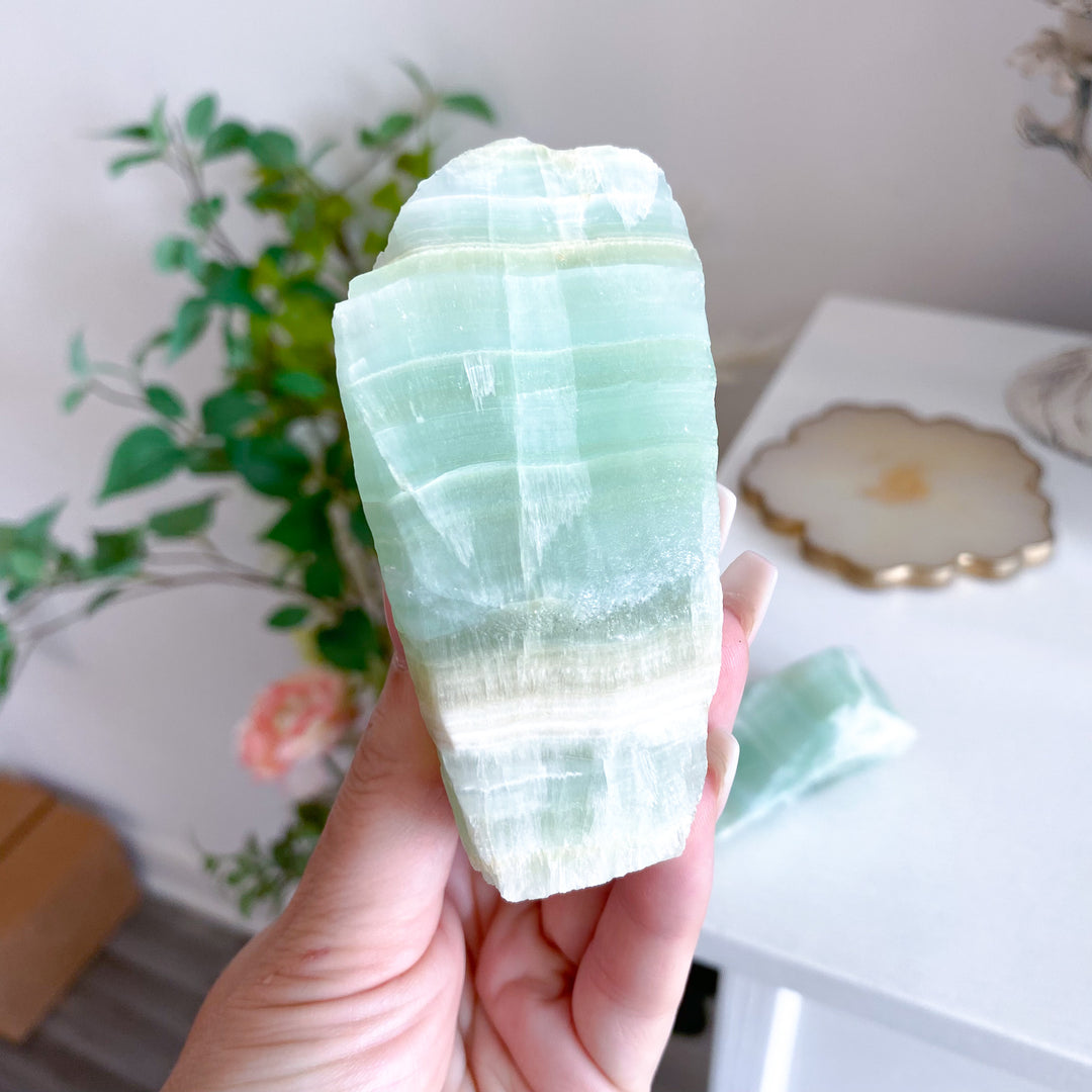 Large Pistachio Calcite Raw - Green Calcite