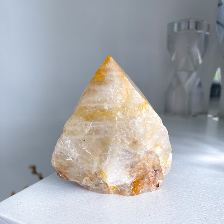 Dreamy Light Yellow Golden Healer Quartz Top Polish #1