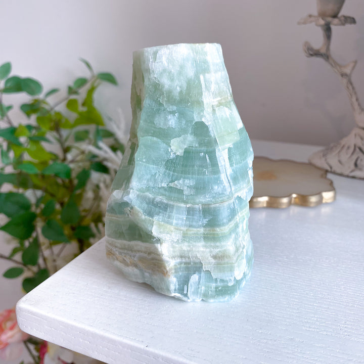 Large, Gorgeous Pistachio Calcite Raw Chunk 