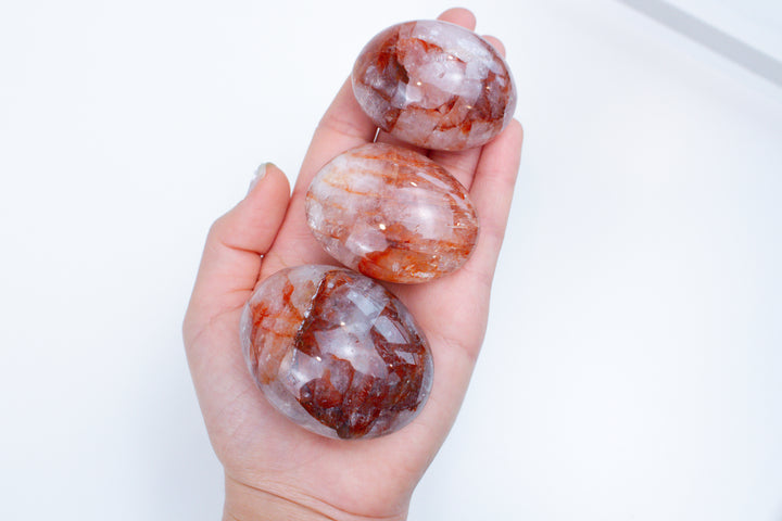 Vibrant Fire Quartz Palm Stone