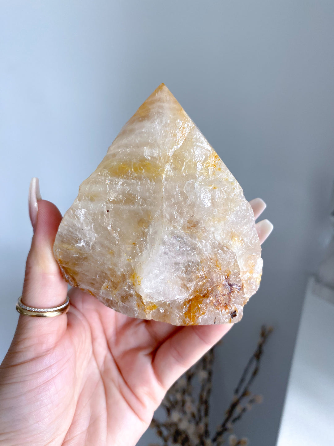 Dreamy Light Yellow Golden Healer Quartz Top Polish #1