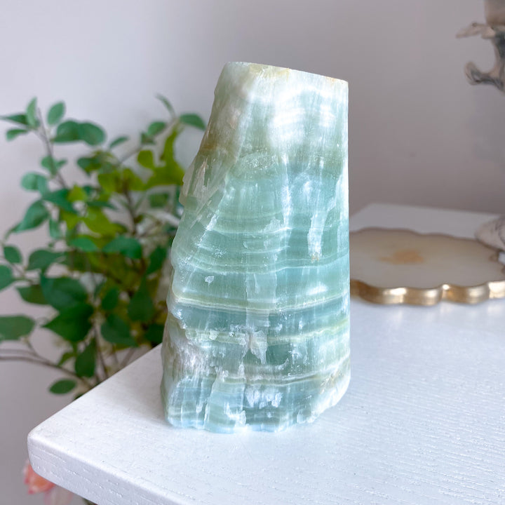 Large, Gorgeous Pistachio Calcite Raw Chunk 