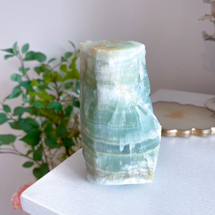 Large, Gorgeous Pistachio Calcite Raw Chunk 