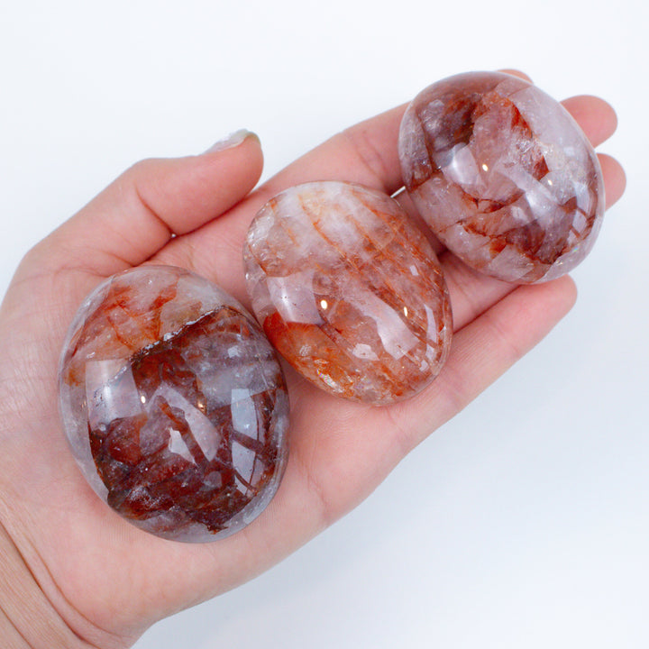 Vibrant Fire Quartz Palm Stone
