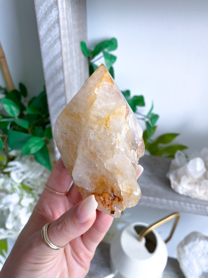 Dreamy Light Yellow Golden Healer Quartz Top Polish #1